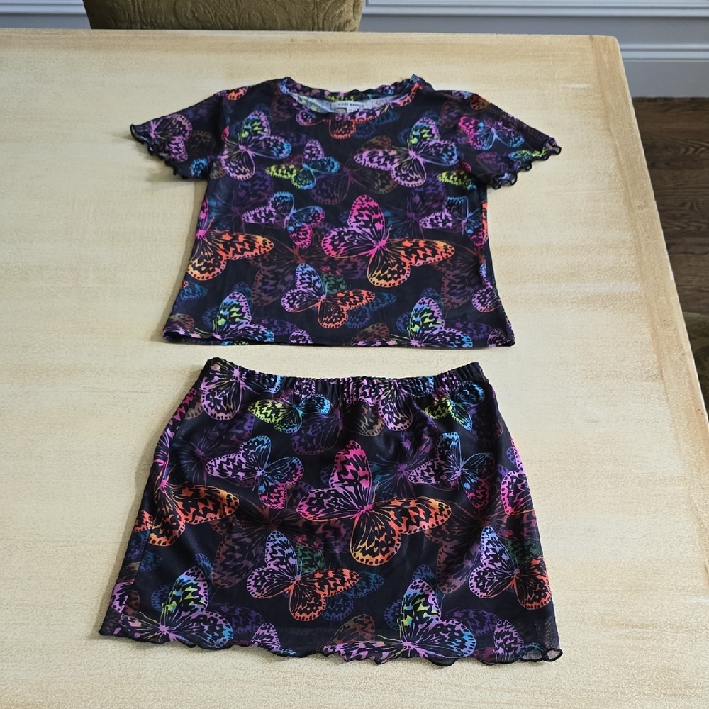 Steve Madden Girls Matching Skirt And Top Set Size L 10-12 Girls
